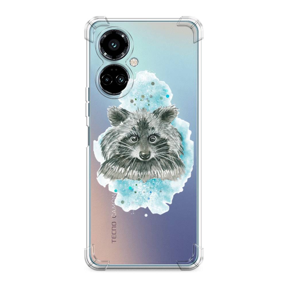 

Противоударный силиконовый чехол "Енот в голубом облаке" на Tecno Camon 19 Pro