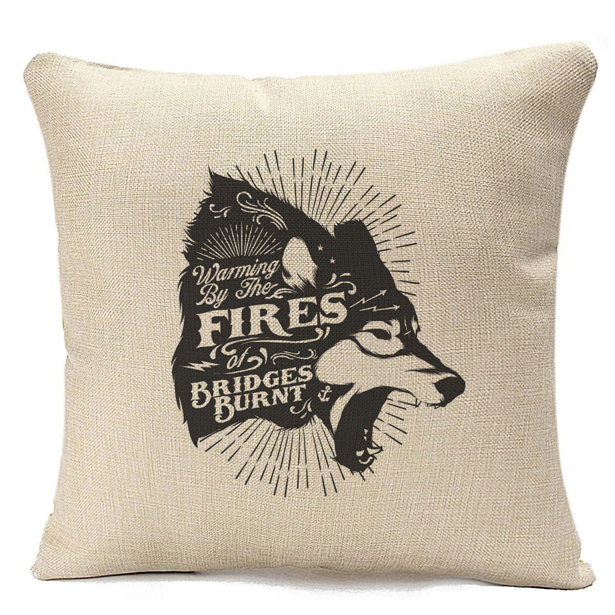 

Подушка бежевая CoolPodarok Warming by the fires, Бежевый