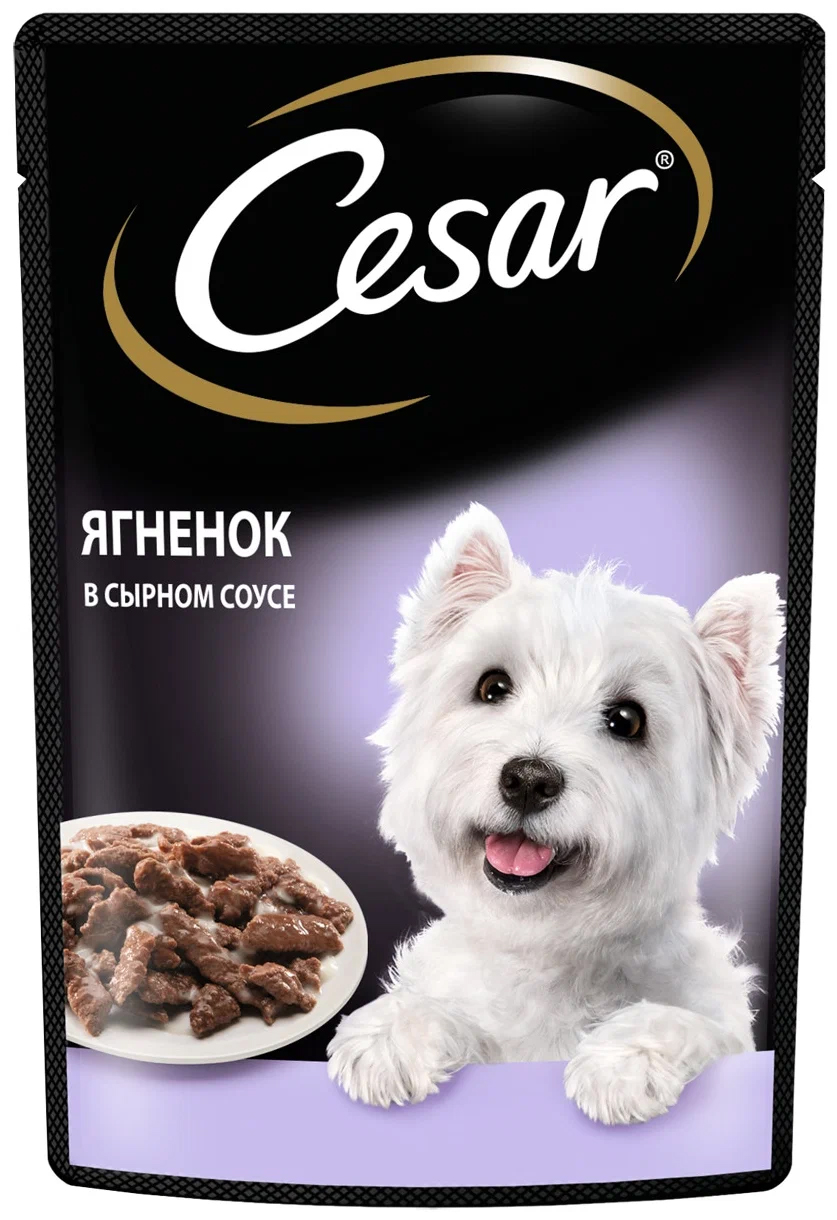 

Влажный корм для собак Cesar ягненок в сырном соусе, для мелких пород, 100 г