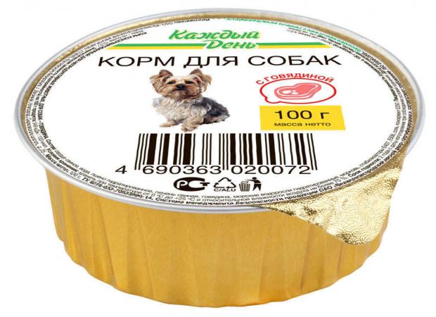 Влажный корм для собак Каждый День с говядиной, 100 г