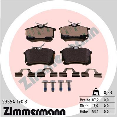 

Комплект тормозных колодок ZIMMERMANN 235541703
