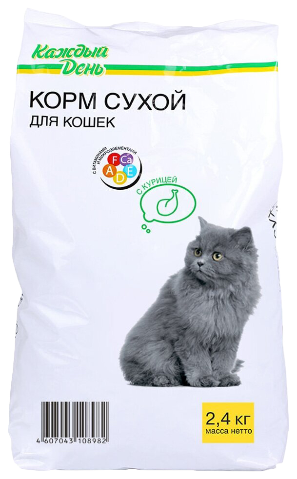 фото Сухой корм для кошек каждый день, курица, 2,4 кг