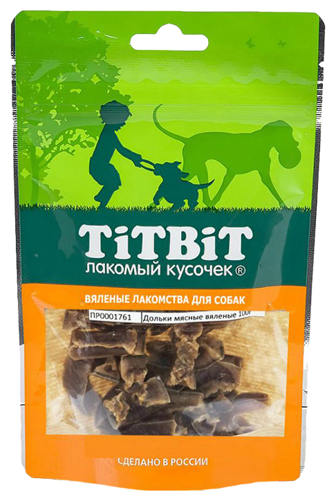 фото Лакомство для собак titbit, кусочки, телятина, 100г