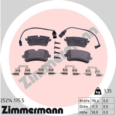 

Комплект тормозных колодок ZIMMERMANN 252141755