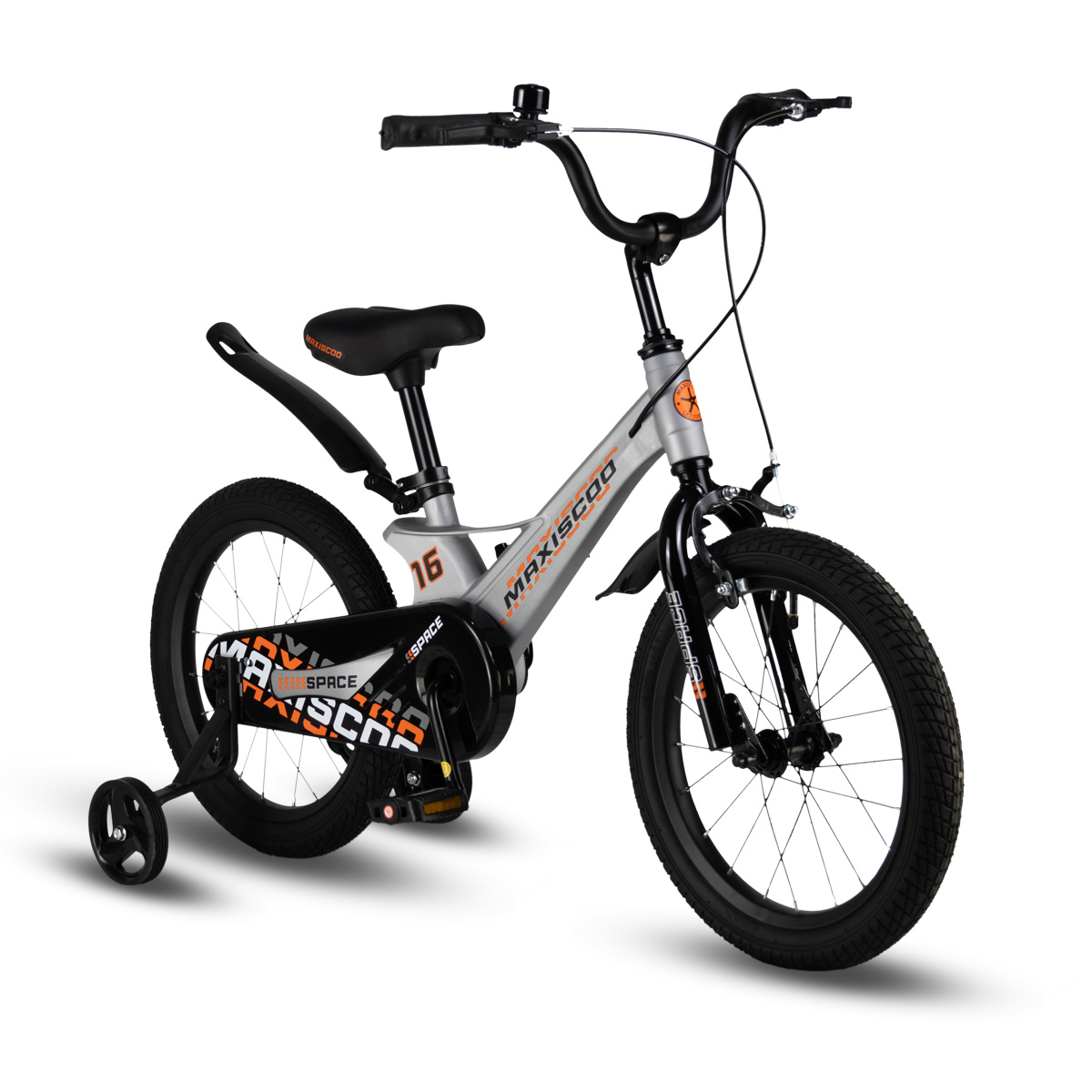 Детский велосипед MAXISCOO Space 16 Стандарт 2024 серый жемчуг