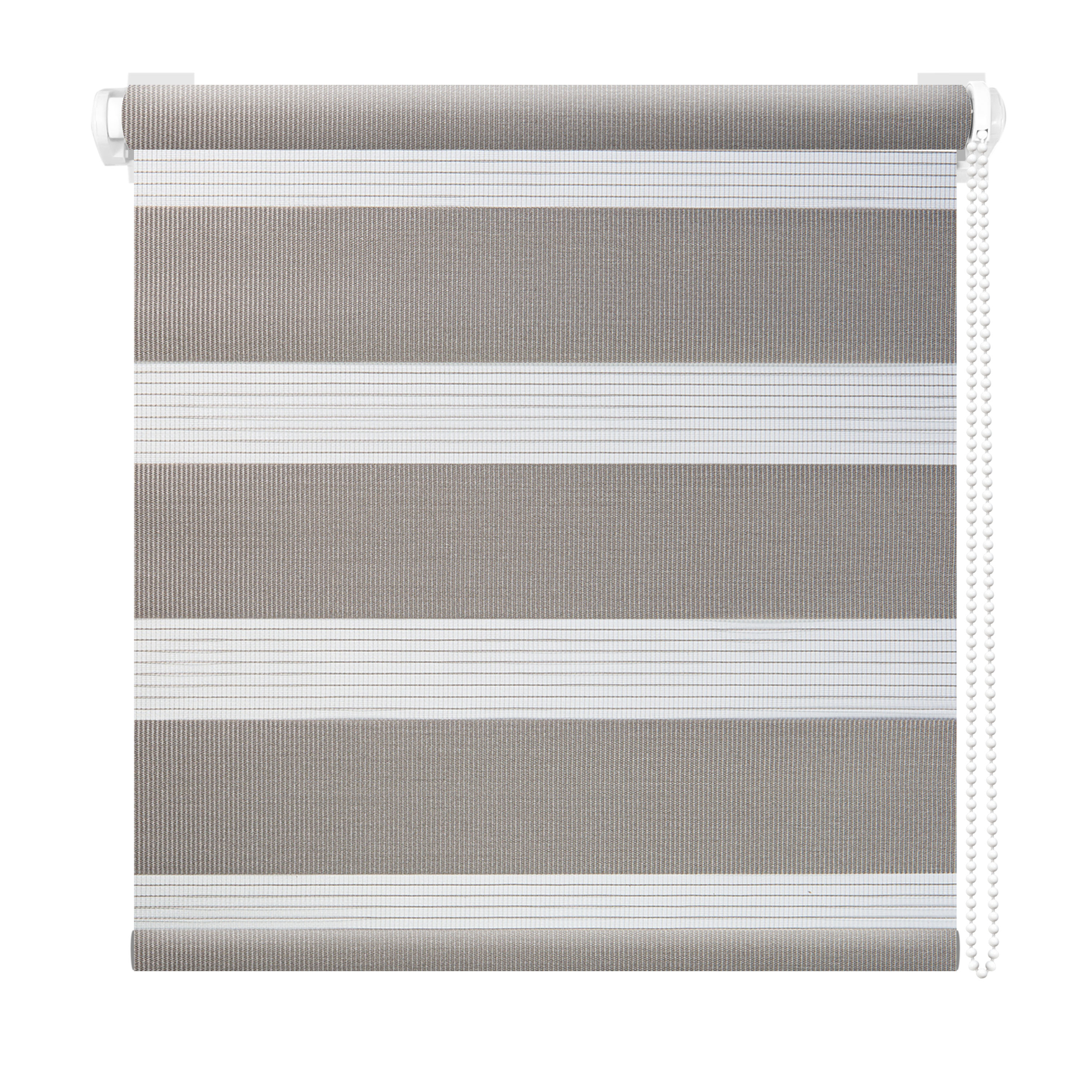 Рулонные шторы АС МАРТ день ночь жалюзи на окна 57 на 160 см серый