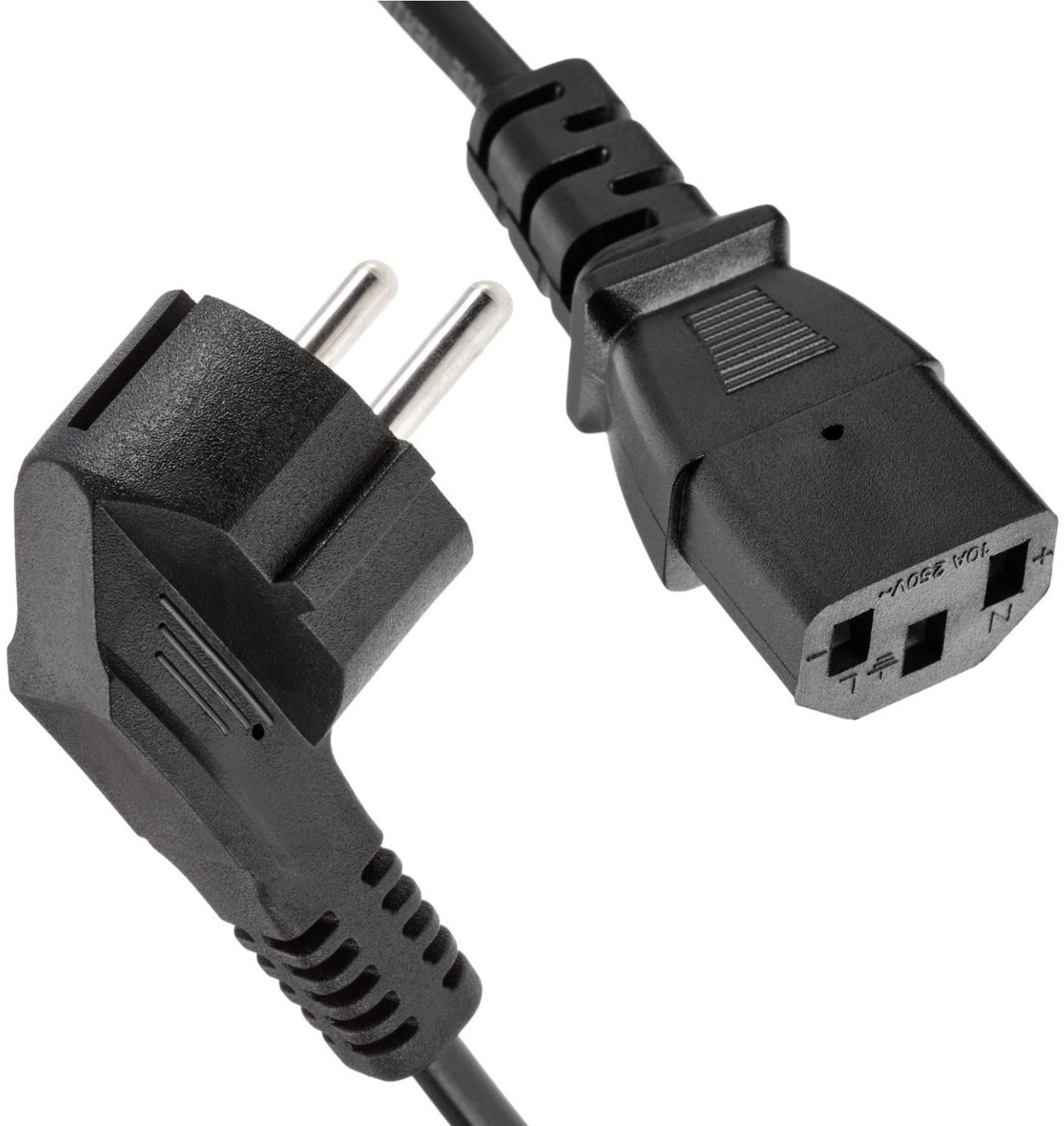 

Кабель NoBrand CEE 7/7 (Schuko) - IEC C13 IEC 320 C13 2м (1483397), Черный
