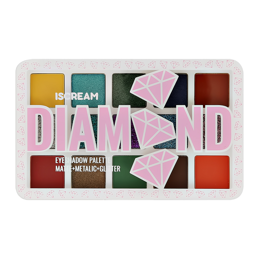 Палетка теней для век ISCREAM Diamond fiesta тон 01-15 фотобаннер 300 × 200 см с фотопечатью люверсы шаг 1 м вечеринка