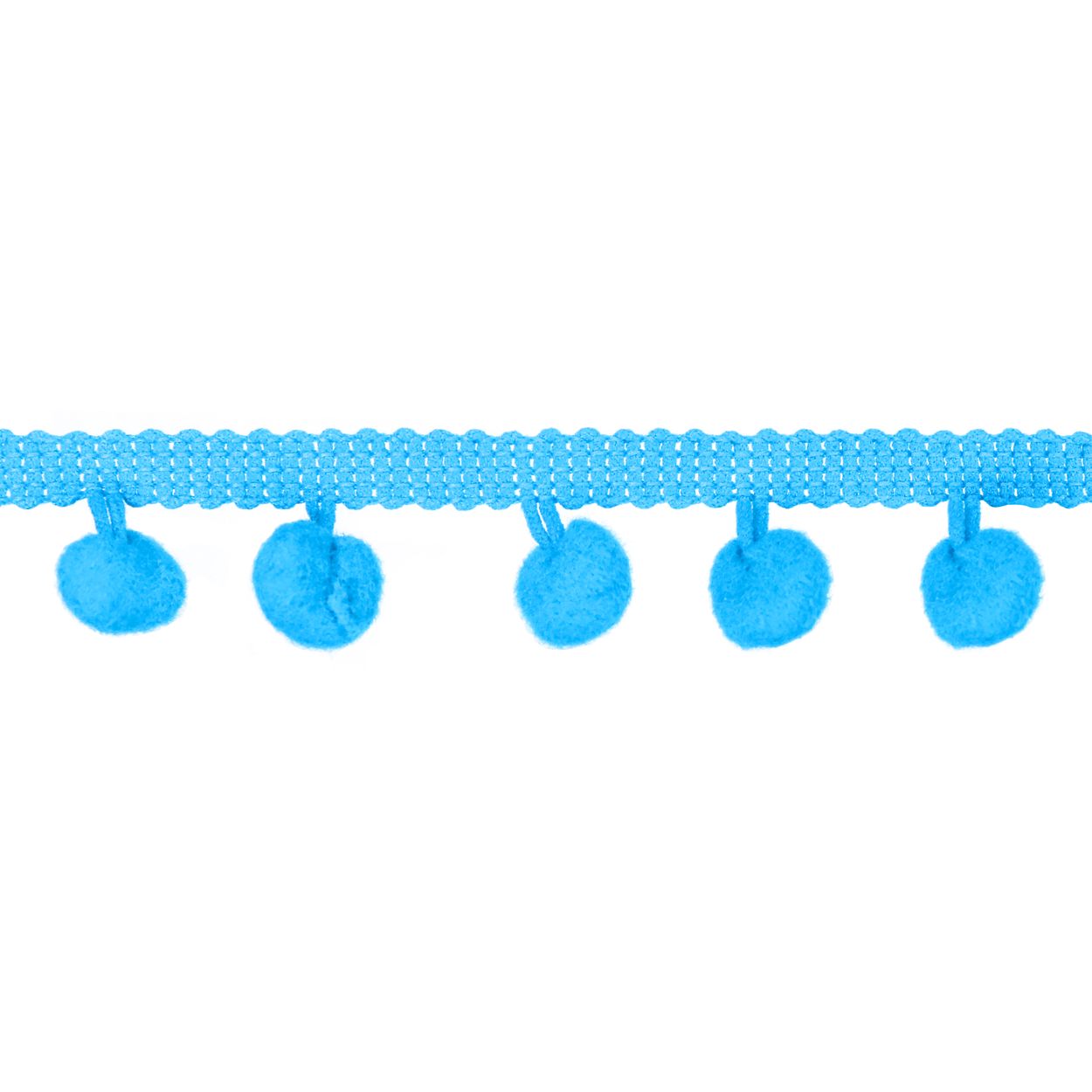 

Бахрома с помпонами Дамское счастье диаметр 10 мм, ширина 25 мм № 047 бирюзовый, 16 м, Голубой