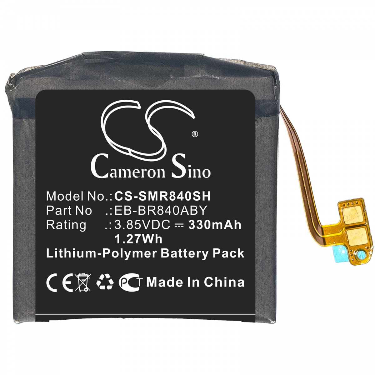 Аккумулятор для смарт-часов совместимый Cameron Sino CS-SMR840SH 330мА/ч Li-Pol