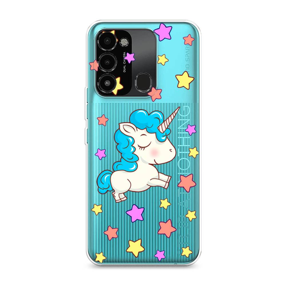фото Силиконовый чехол "звездный единорог" на tecno spark 8c awog