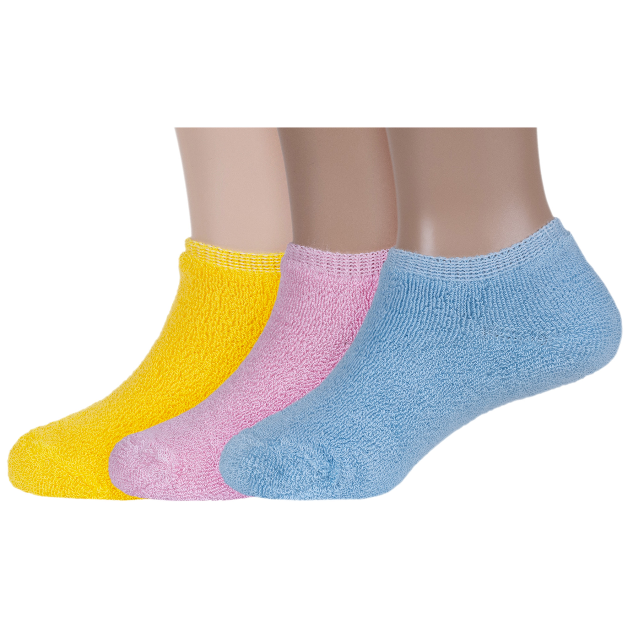 Носки для девочек ХОХ 3-DZ-3R18 цв. голубой; желтый; розовый р. 20-22