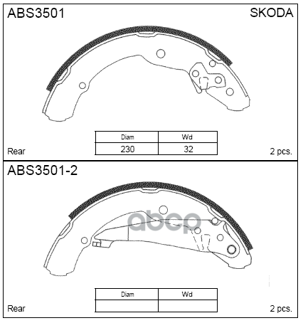 

Колодки Барабанные Skoda Octavia 1.4-1.8/1.9tdi/Sdi 96> ALLIED NIPPON ABS350 Abs3501