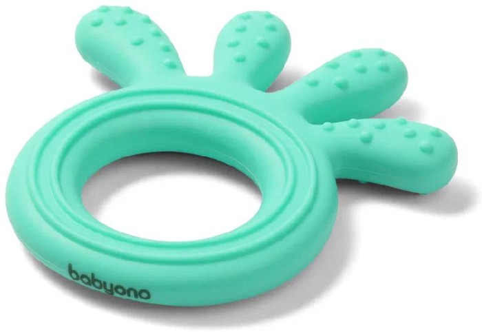 

Прорезыватель Babyono силиконовый Осьминожка Мятный, Зеленый