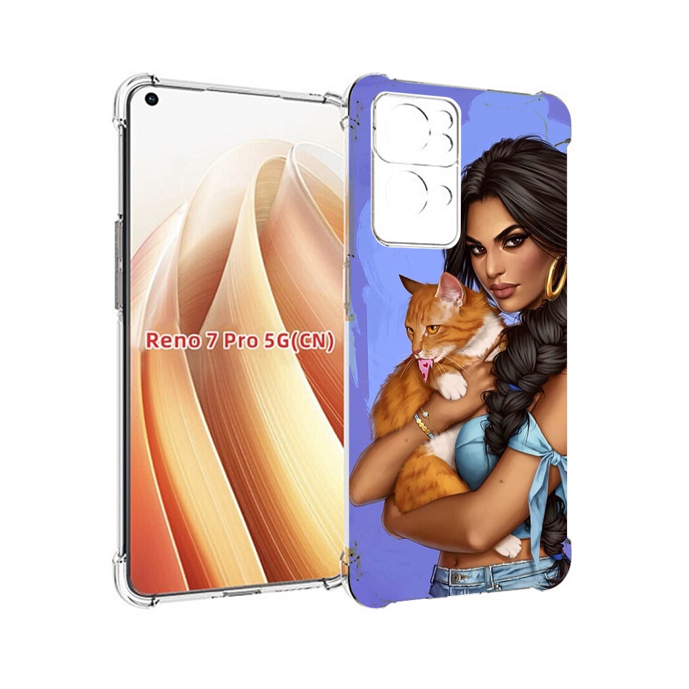 

Чехол MyPads девушка-красивая-с-синим-фоном женский для OPPO Reno7 Pro 5G, Прозрачный, Tocco