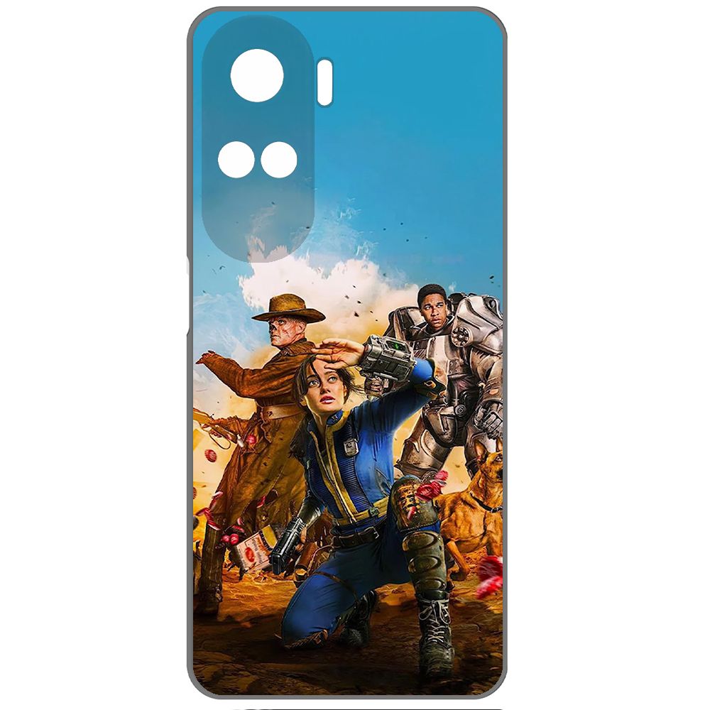

Чехол-накладка Krutoff Soft Case Фоллаут (Fallout) - Люси, Гуль и Аарон для Honor X50i, Черный