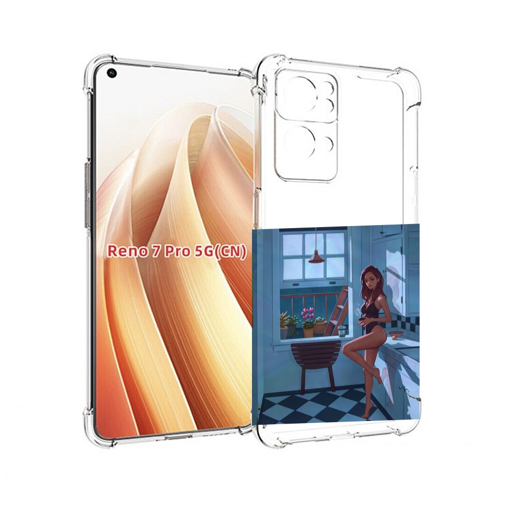 

Чехол MyPads девушка-на-кухне для OPPO Reno7 Pro 5G, Прозрачный, Tocco