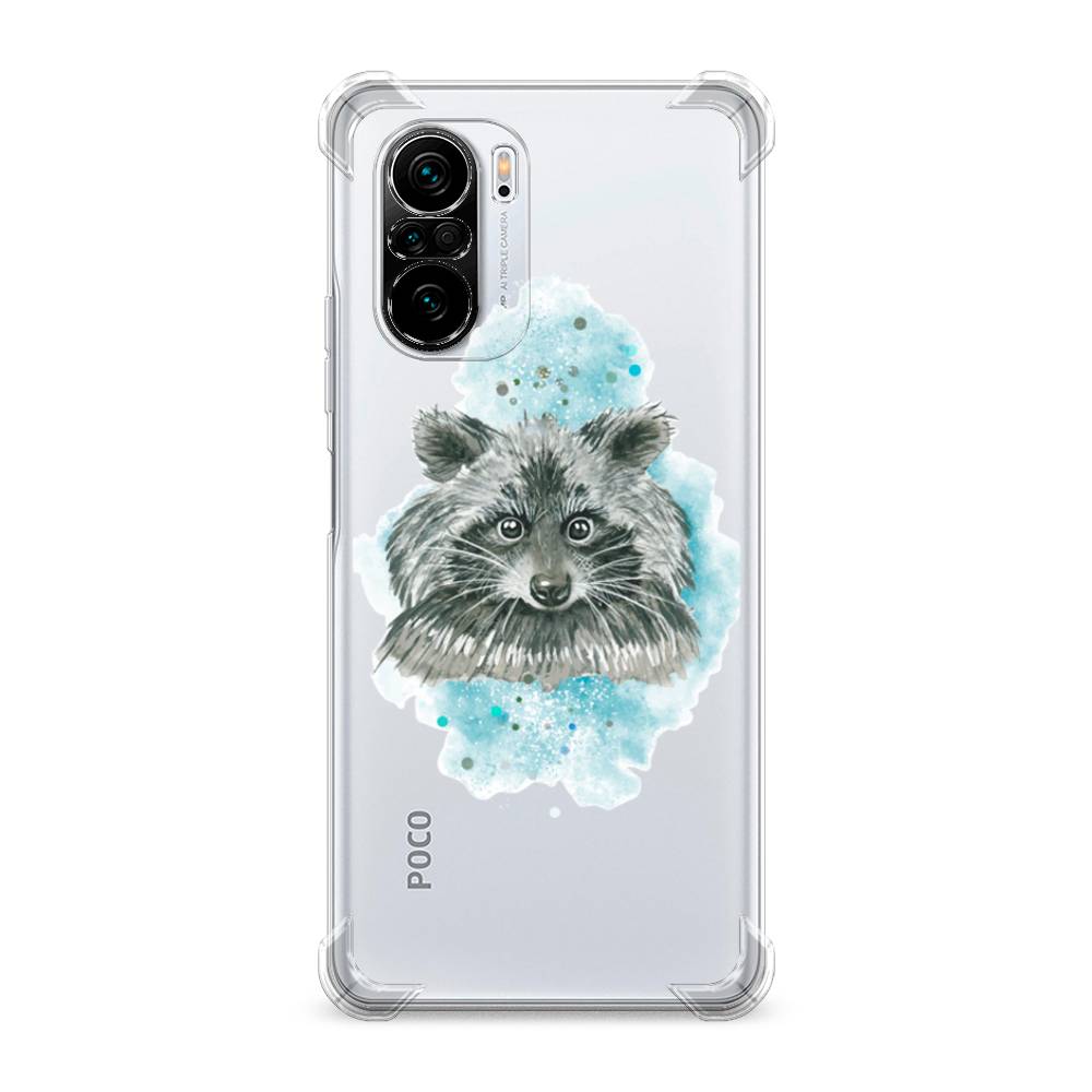 фото Противоударный силиконовый чехол "енот в голубом облаке" на xiaomi poco f3 awog