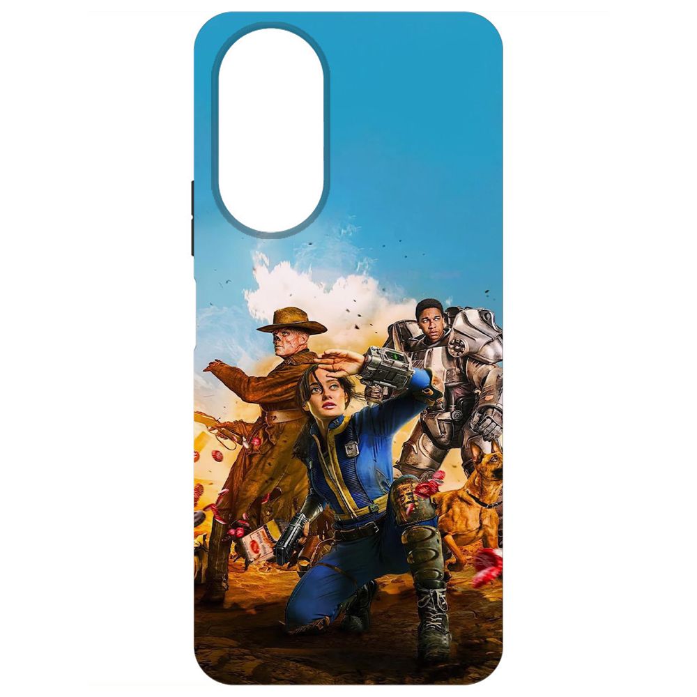 

Чехол-накладка Krutoff Soft Case Фоллаут (Fallout) - Люси, Гуль и Аарон для Honor X7, Черный