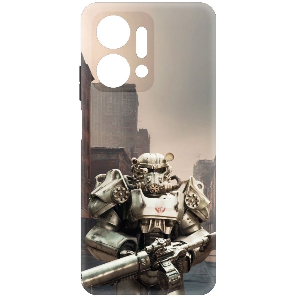 

Чехол-накладка Krutoff Soft Case Фоллаут (Fallout) - Рыцарь Братства для Honor X7a Plus, Черный