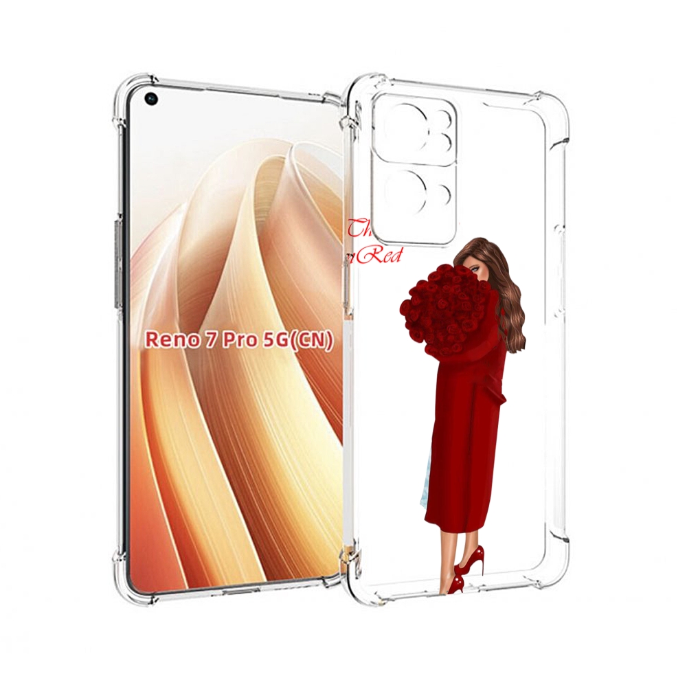 

Чехол MyPads девушка-полностью-в-красном женский для OPPO Reno7 Pro 5G, Прозрачный, Tocco