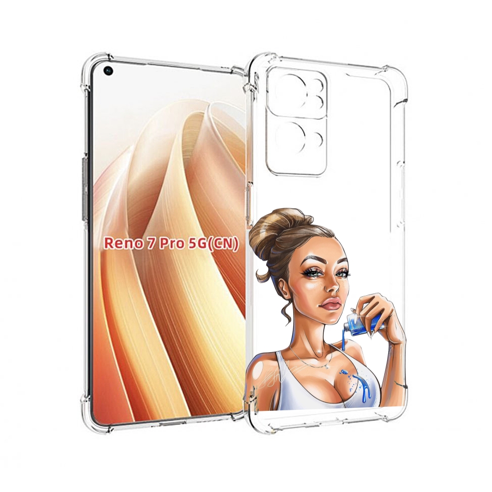 

Чехол MyPads девушка-пролила-краску женский для OPPO Reno7 Pro 5G, Прозрачный, Tocco