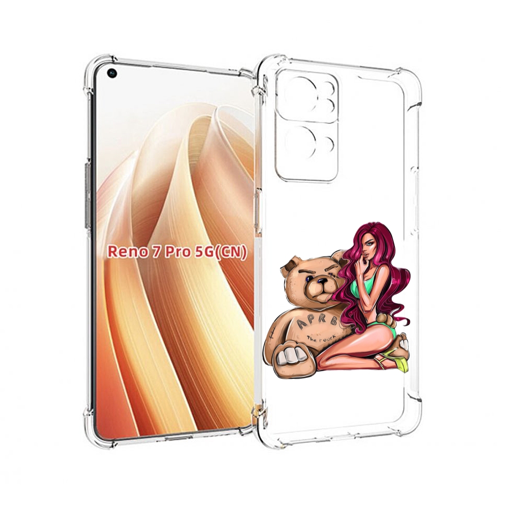 

Чехол MyPads девушка-с-большим-плюшевым-мишкой для OPPO Reno7 Pro 5G, Прозрачный, Tocco