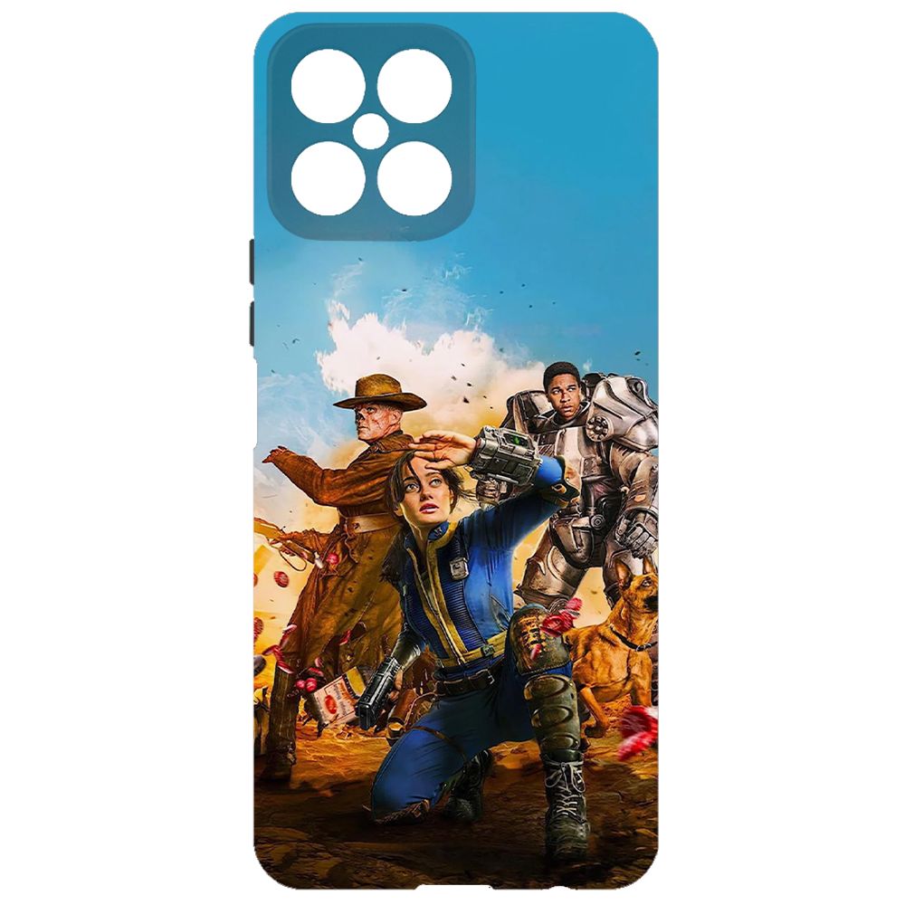 

Чехол-накладка Krutoff Soft Case Фоллаут (Fallout) - Люси, Гуль и Аарон для Honor X8, Черный