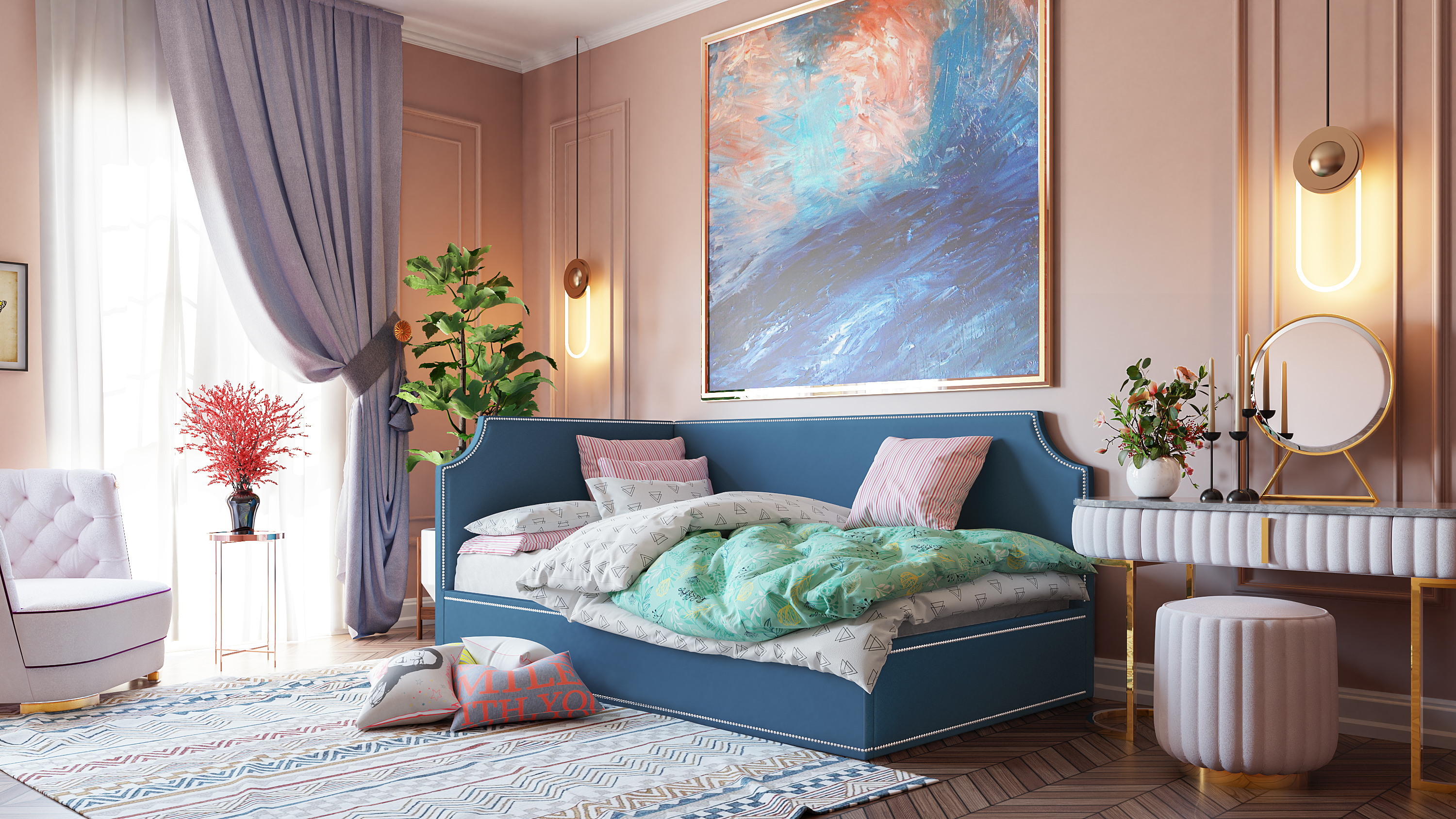 

Кровать COSTA CST_Брайтон_Слева CST_Брайтон_5_180*200, Синий, CST_Брайтон_Слева