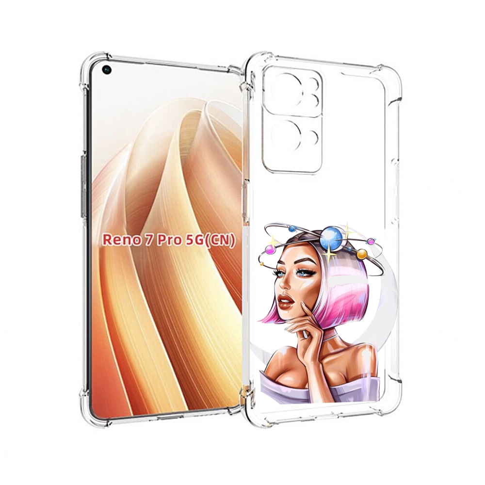 

Чехол MyPads девушка-с-планетами-на-голове женский для OPPO Reno7 Pro 5G, Прозрачный, Tocco