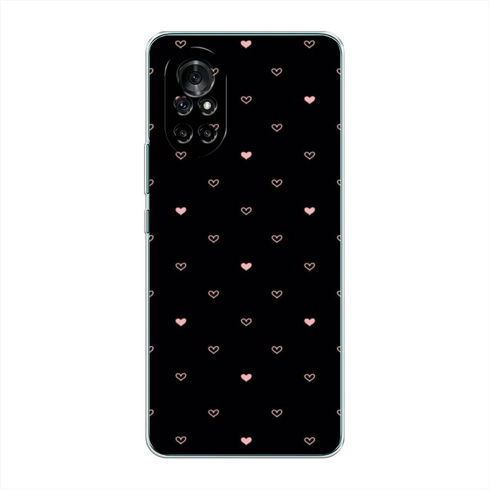 

Чехол Awog на Honor V40 Lite "Черный фон и сердечки", Разноцветный, 6105150-3
