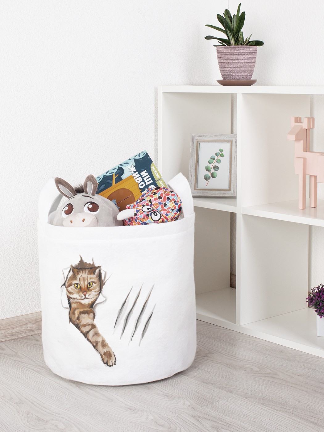 

Корзина для игрушек JoyArty 35x35 см toba_385295_S, Белый