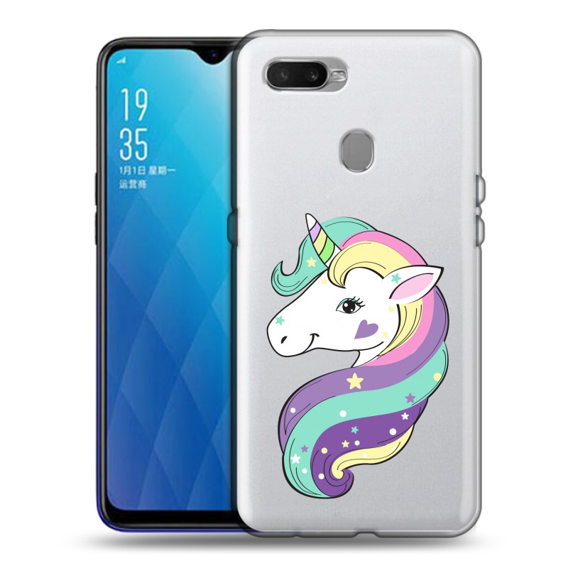

Полупрозрачный дизайнерский силиконовый чехол для OPPO AX7 / OPPO A5s / OPPO A12 Единороги