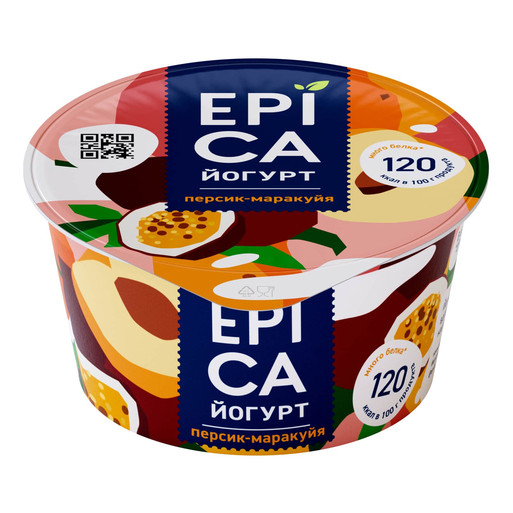 

Йогурт Epica персик-маракуйя 4,8% БЗМЖ 130 г