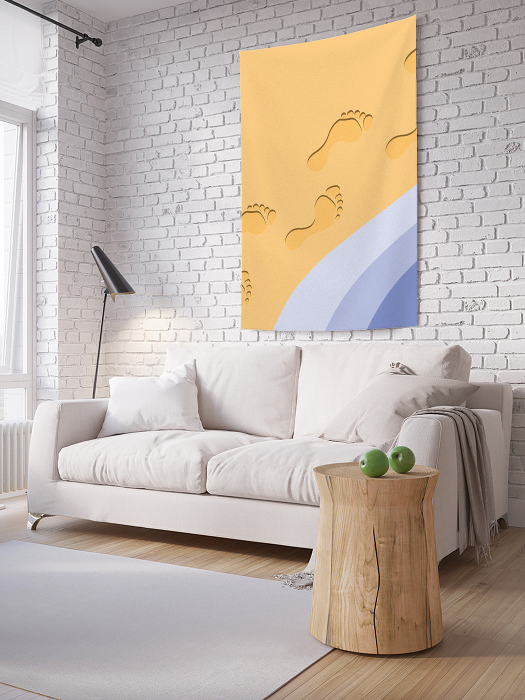 

Вертикальное фотопанно на стену JoyArty Следы на песке 100x150 см, Следы на песке