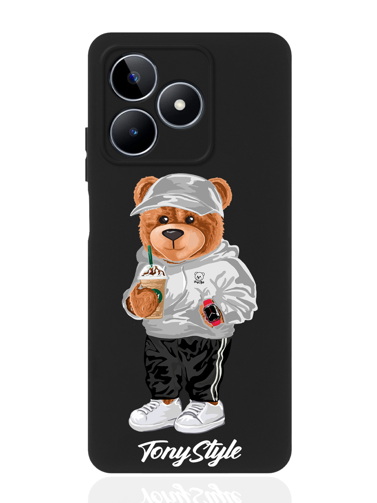 

Чехол для смартфона Realme C53/ Narzo N53 черный силиконовый Tony Style с кофе, Коричневый;черный;красный