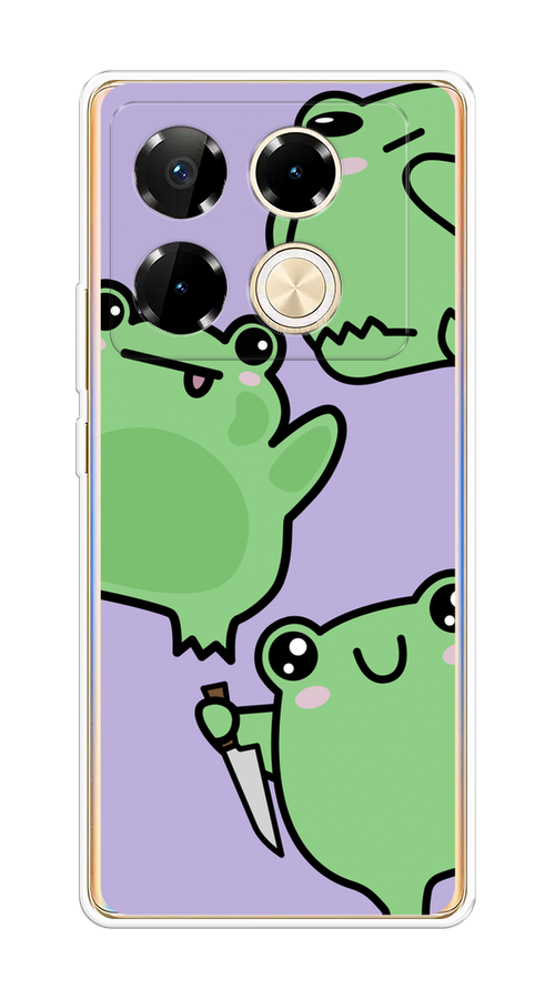 

Чехол на Infinix Note 40 Pro "Опасные лягушата", Фиолетовый;зеленый;черный, 3105750-1