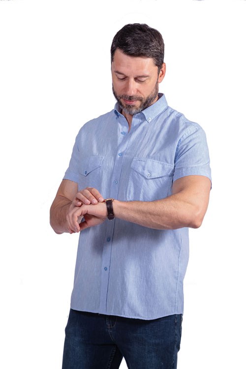 

Рубашка мужская Montana 11062Blue голубая 5XL, 11062Blue