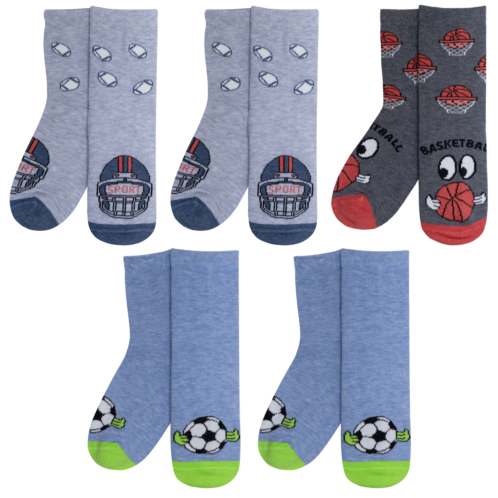 Носки детские Rusocks 5-Д3-13500, серый; голубой, 20-22