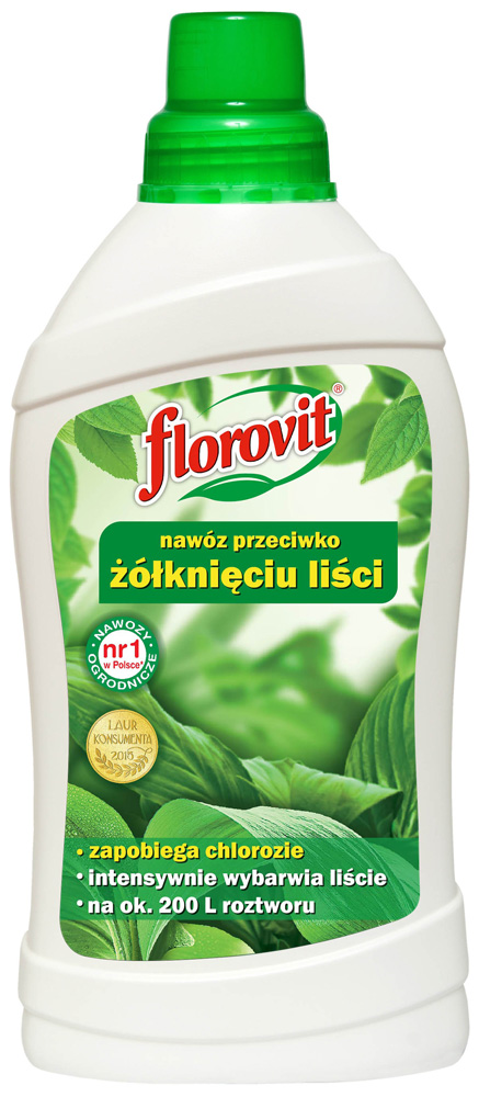 

Удобрение Florovit против пожелтения листьев, для домашних и садовых растений 1л