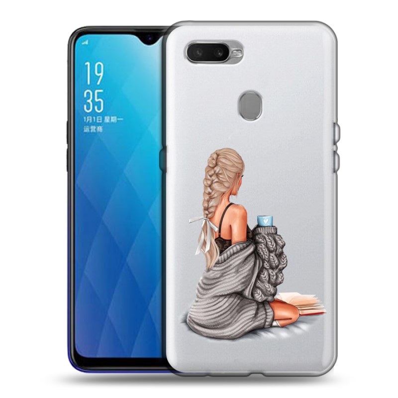 фото Полупрозрачный дизайнерский силиконовый чехол для oppo ax7 / oppo a5s / oppo a12 девушка и 100gadgets