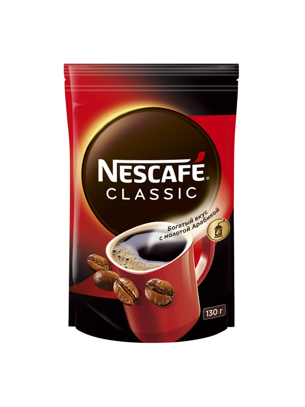 фото Кофе nescafe classic 100% растворимый с добавлением жареного молотого кофе 130 г