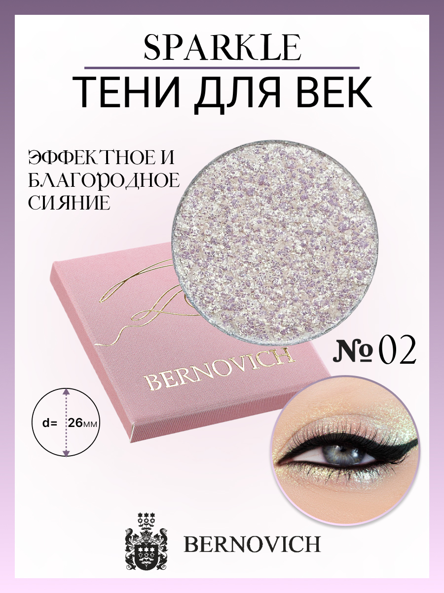 Тени для век Bernovich X 02 Sparkle 1,5г New