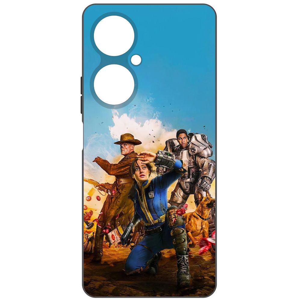 

Чехол-накладка Krutoff Soft Case Фоллаут (Fallout) -Люси, Гуль и Аарон для Huawei Nova 11i, Черный