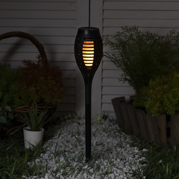 Садовый светильник Uniel на солнечной батарее Факел, 7.5x48x7.5 см, эффект пламени