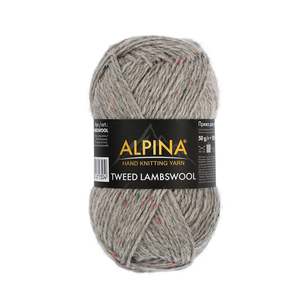 

Пряжа ALPINA TWEED LAMBSWOOL 75% шерсть, 25% полиамид 2 шт х 50 г 150 №09 светло-серый