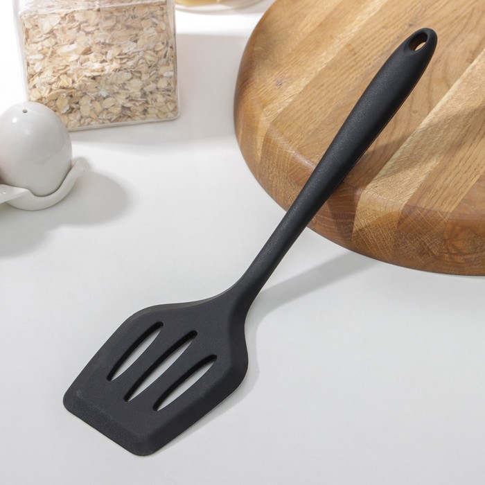 

Лопатка кухонная с прорезями Black, 3,5х8х33 см, нейлон, Черный