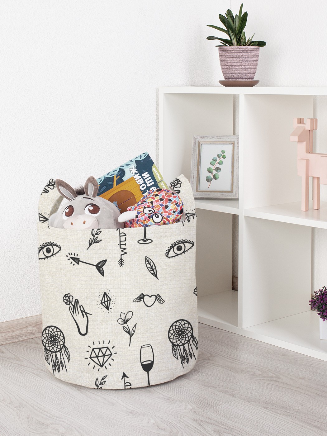 

Корзина для игрушек JoyArty 35x35 см toba_385280_S, Бежевый