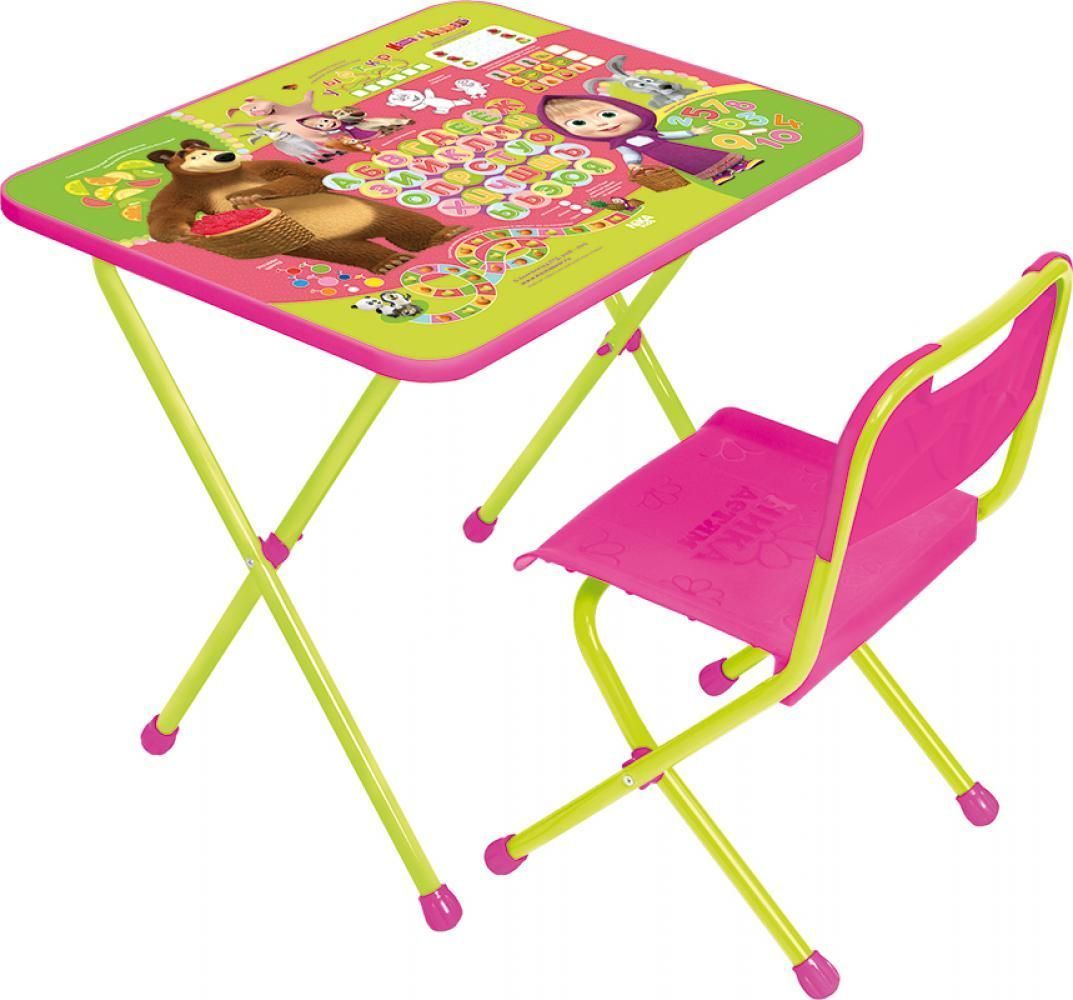 Комплект детской мебели Маша и Медведь с азбукой комплект никки азбука 2 маша и медведь 3 7лет стол выс 57см стул ку1 2