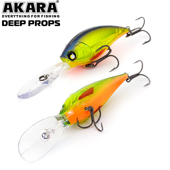 

Воблер Akara Deep Props 70F 23 гр 4/5 oz 2,8 in A54, Разноцветный, Deep Props